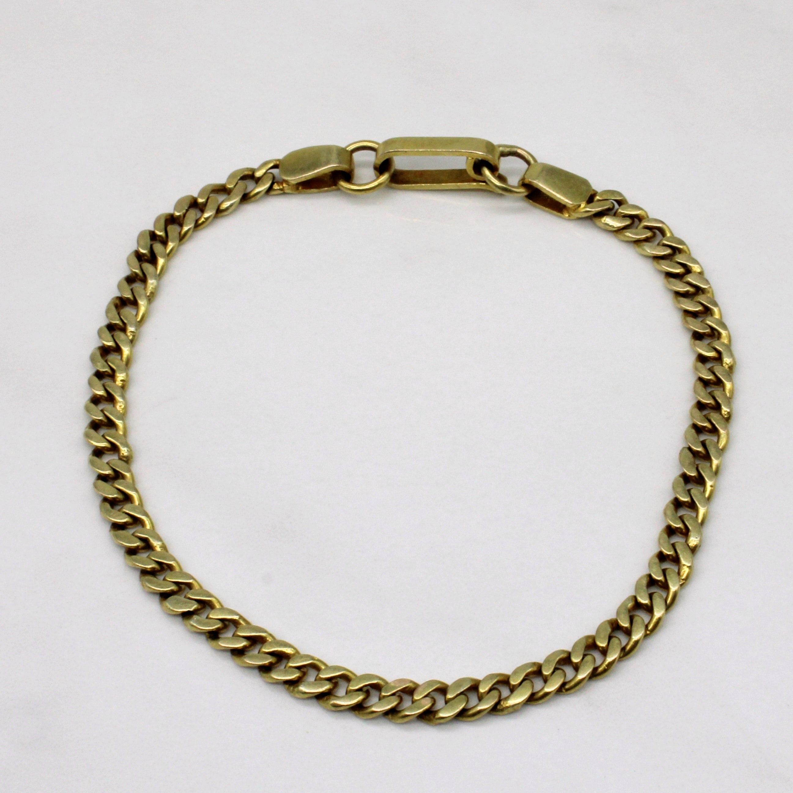 10k Yellow Gold Curb Link Bracelet | 8" |