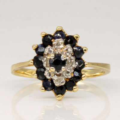 Sapphire & Diamond Cluster Ring | 0.58ctw, 0.02ctw | SZ 6.25 |