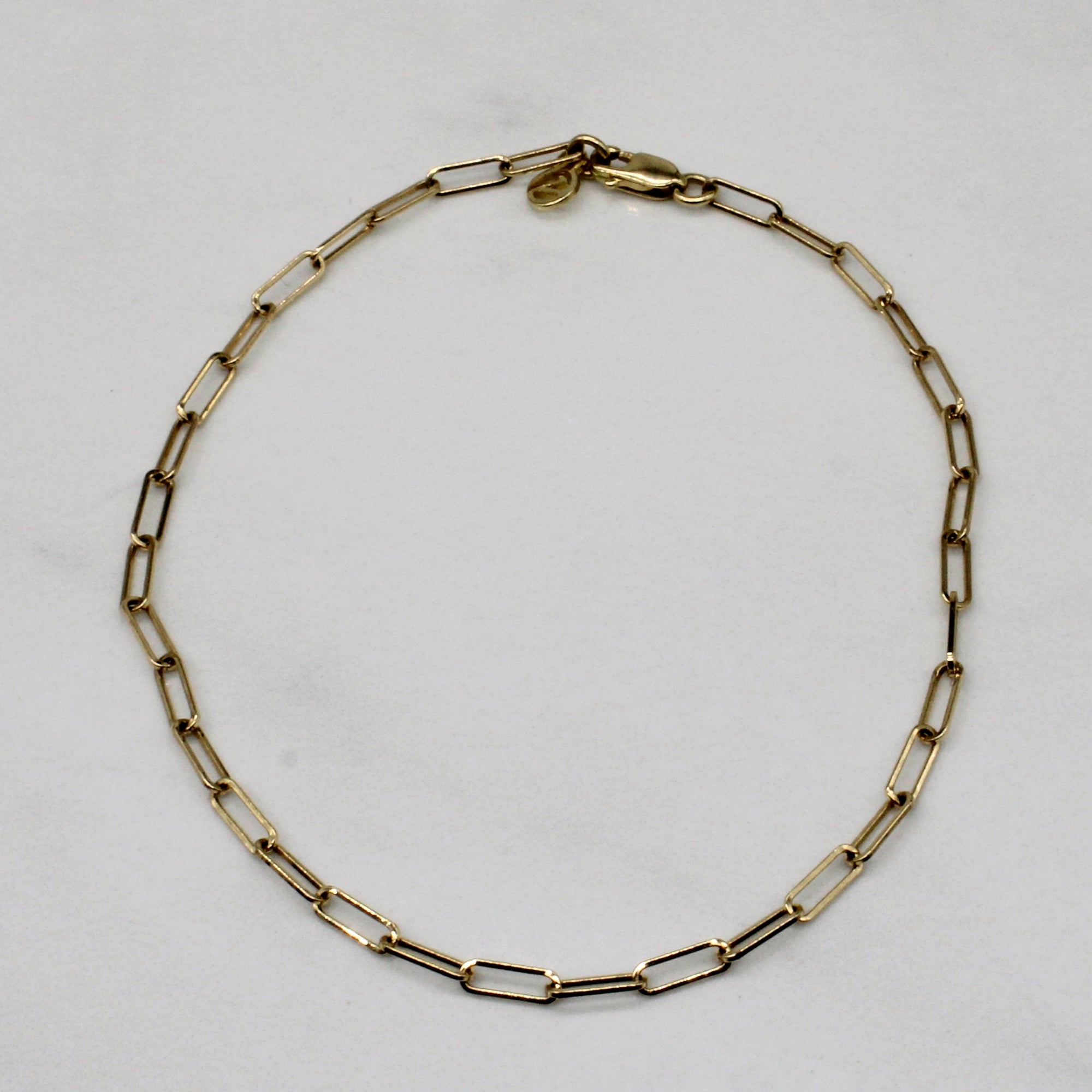 14k Yellow Gold Paperclip Link Bracelet | 7.5