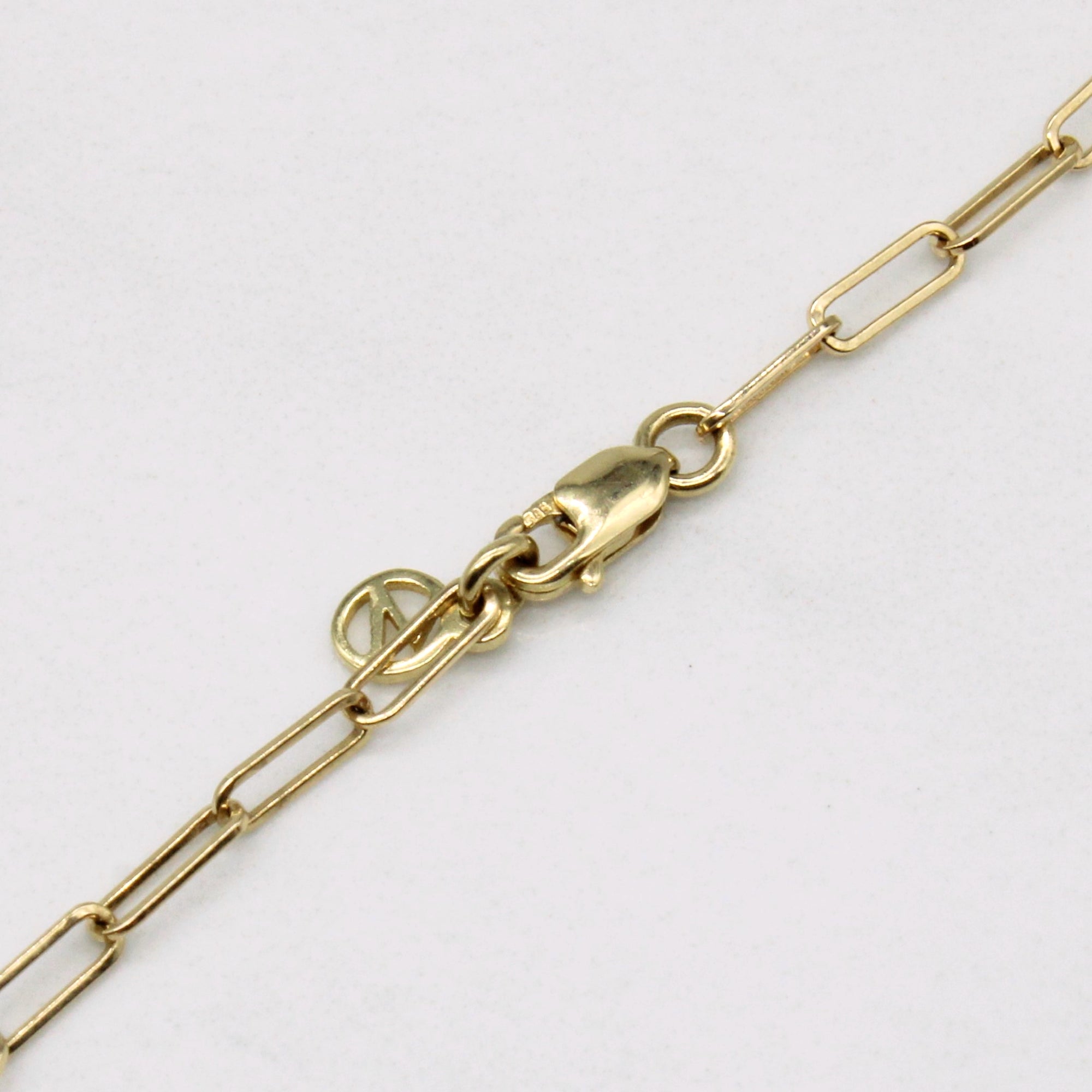14k Yellow Gold Paperclip Link Bracelet | 7.5