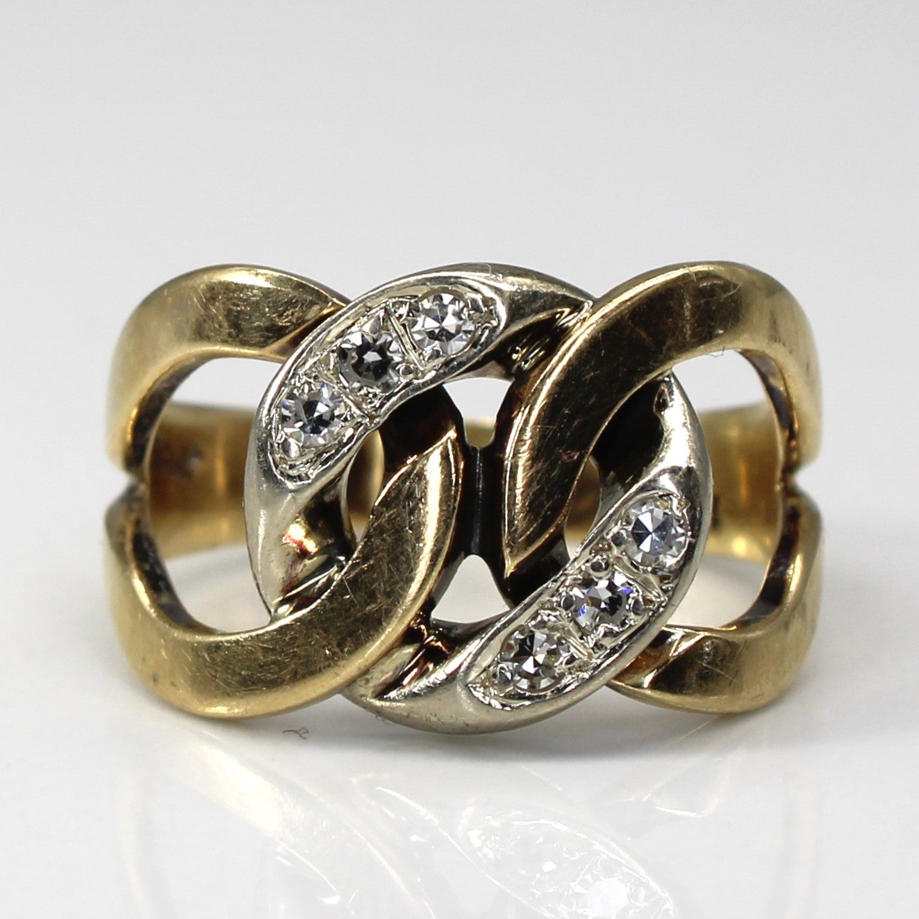 Curb Link Diamond Ring | 0.15ctw | SZ 5.75 |