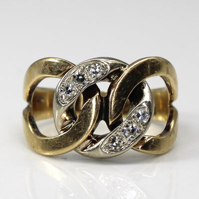 Curb Link Diamond Ring | 0.15ctw | SZ 5.75 |