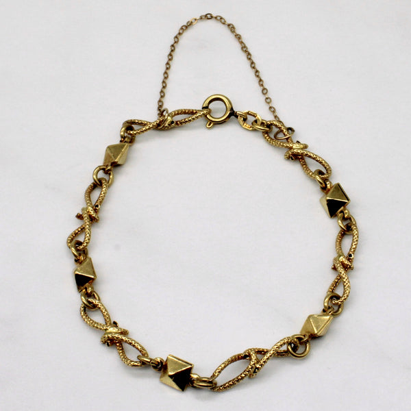 18k Yellow Gold Unique Link Bracelet | 7