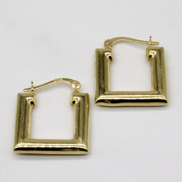 18k Yellow Gold Square Hoop Earrings