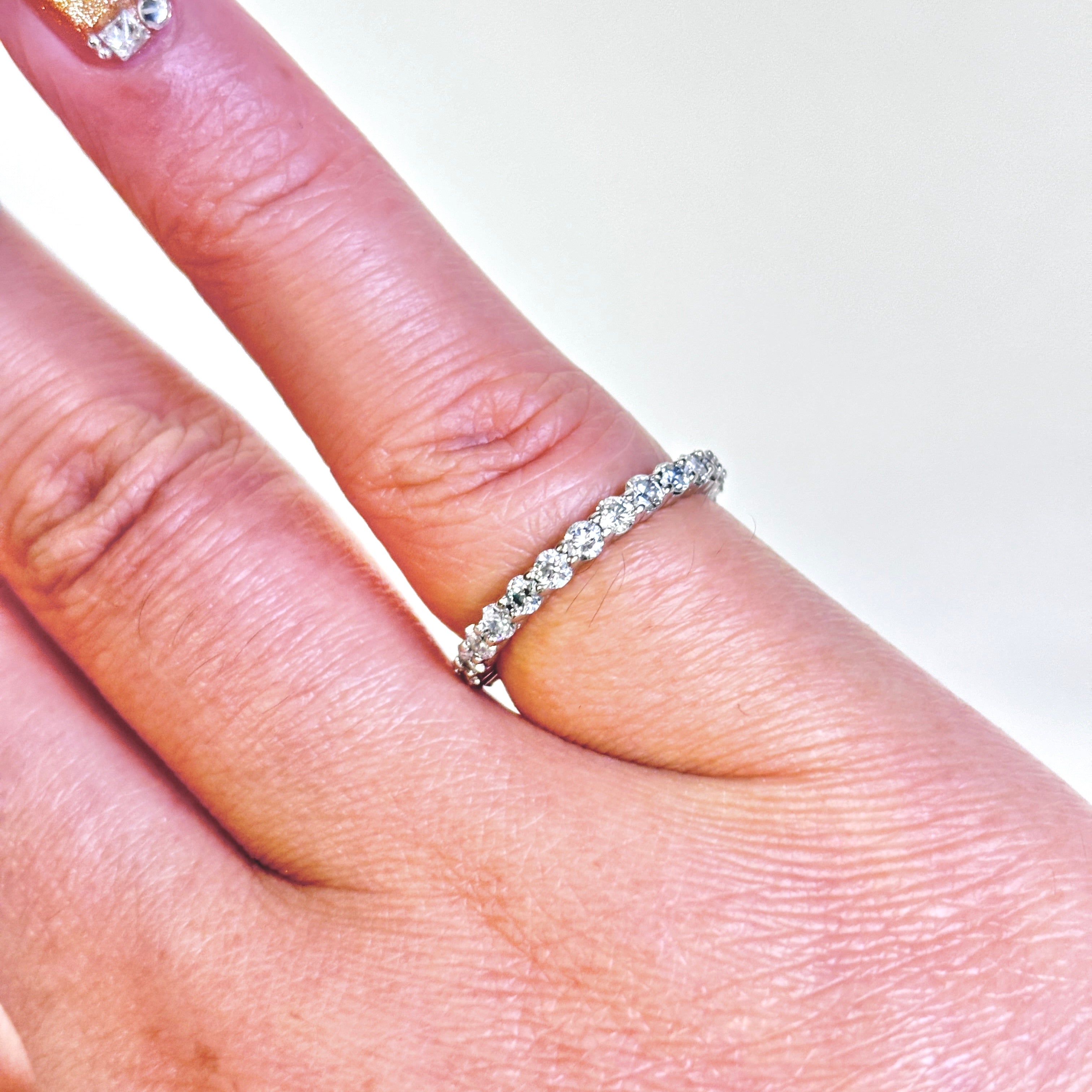 18k White Gold Diamond Eternity Band | 1.01ctw | SZ 4.5