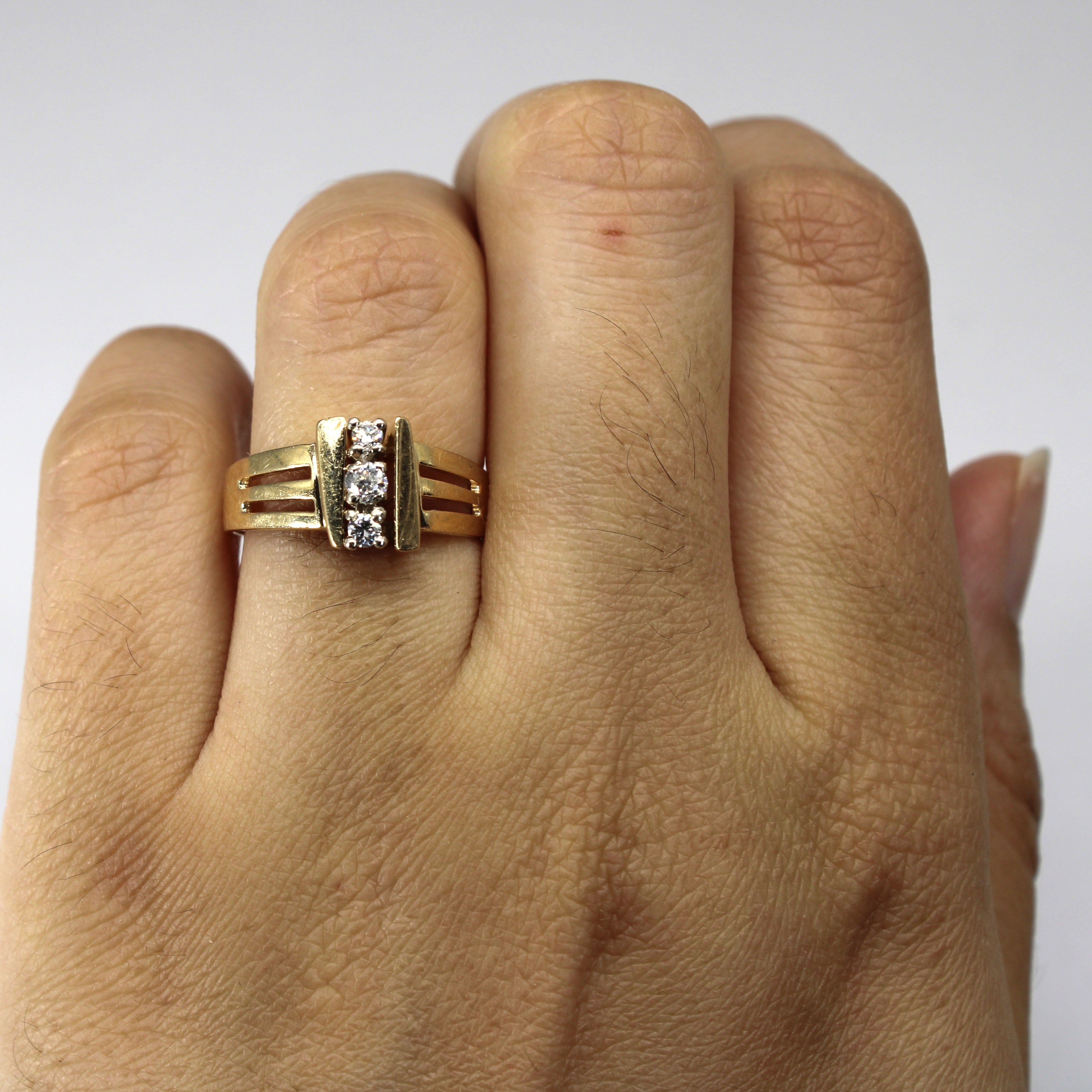 Three Stone Diamond Ring | 0.15ctw | SZ 6.25 |
