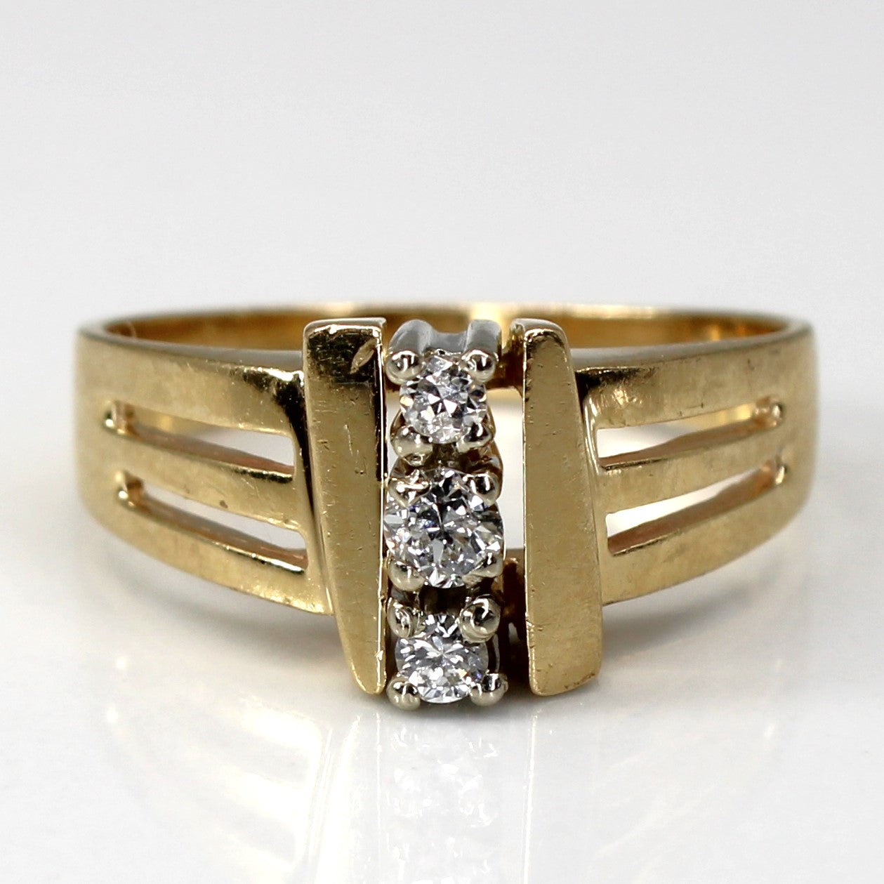 Three Stone Diamond Ring | 0.15ctw | SZ 6.25 |