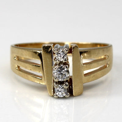 Three Stone Diamond Ring | 0.15ctw | SZ 6.25 |