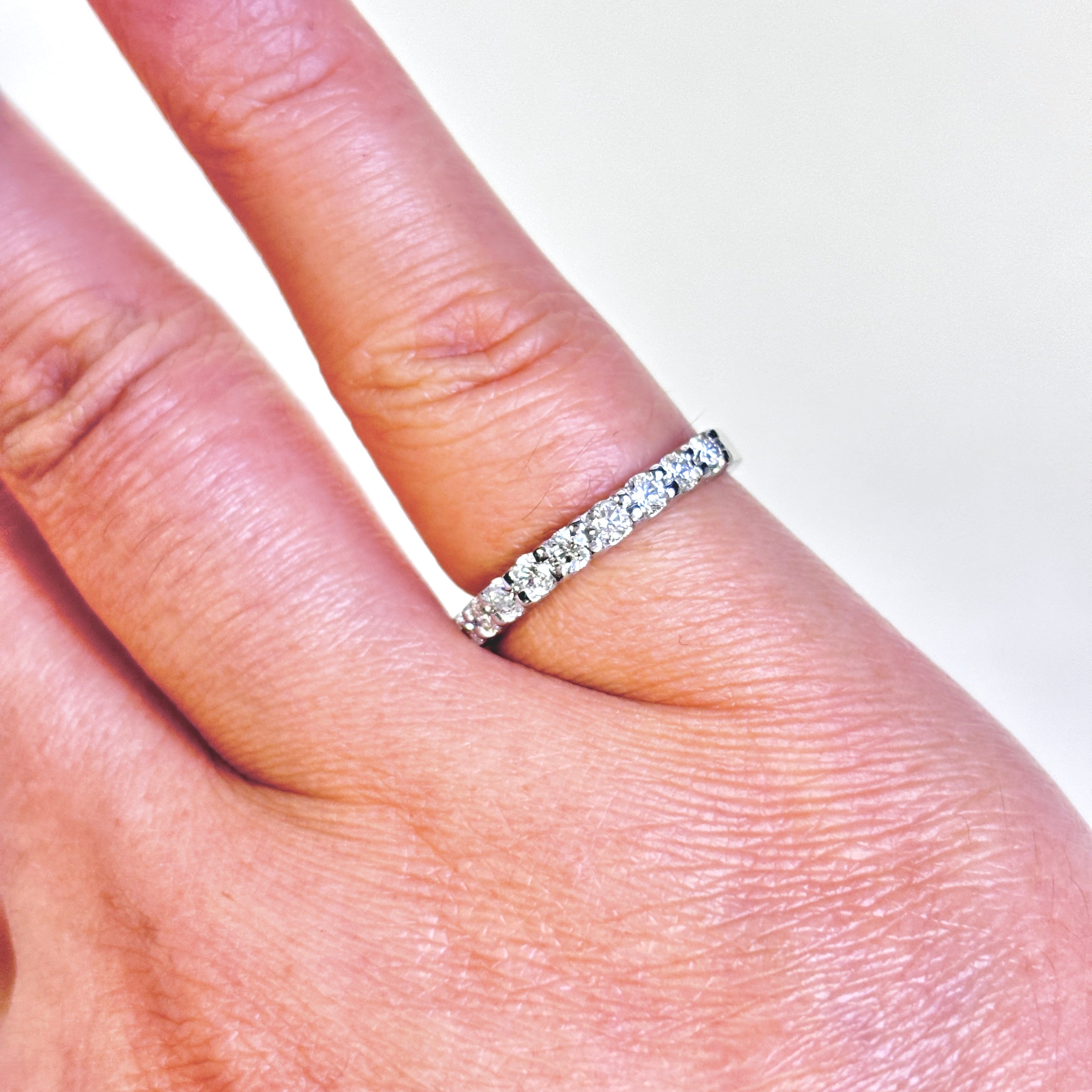 14k White Gold Semi Eternity Diamond Band | 0.55ctw | SZ 5