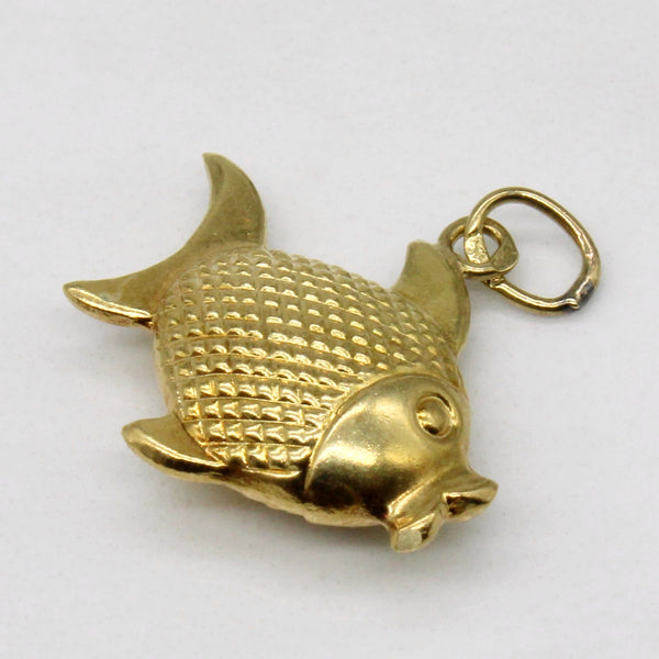 14k Yellow Gold Fish Charm