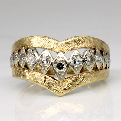 Diamond Shield Ring | 0.35ctw | SZ 7.5 |