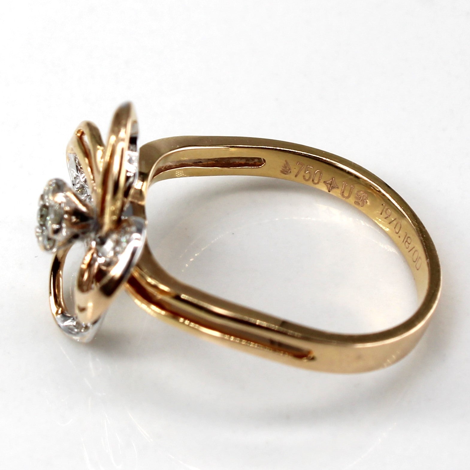 Flower Design Diamond Ring | 0.18ctw | SZ 6.75 |
