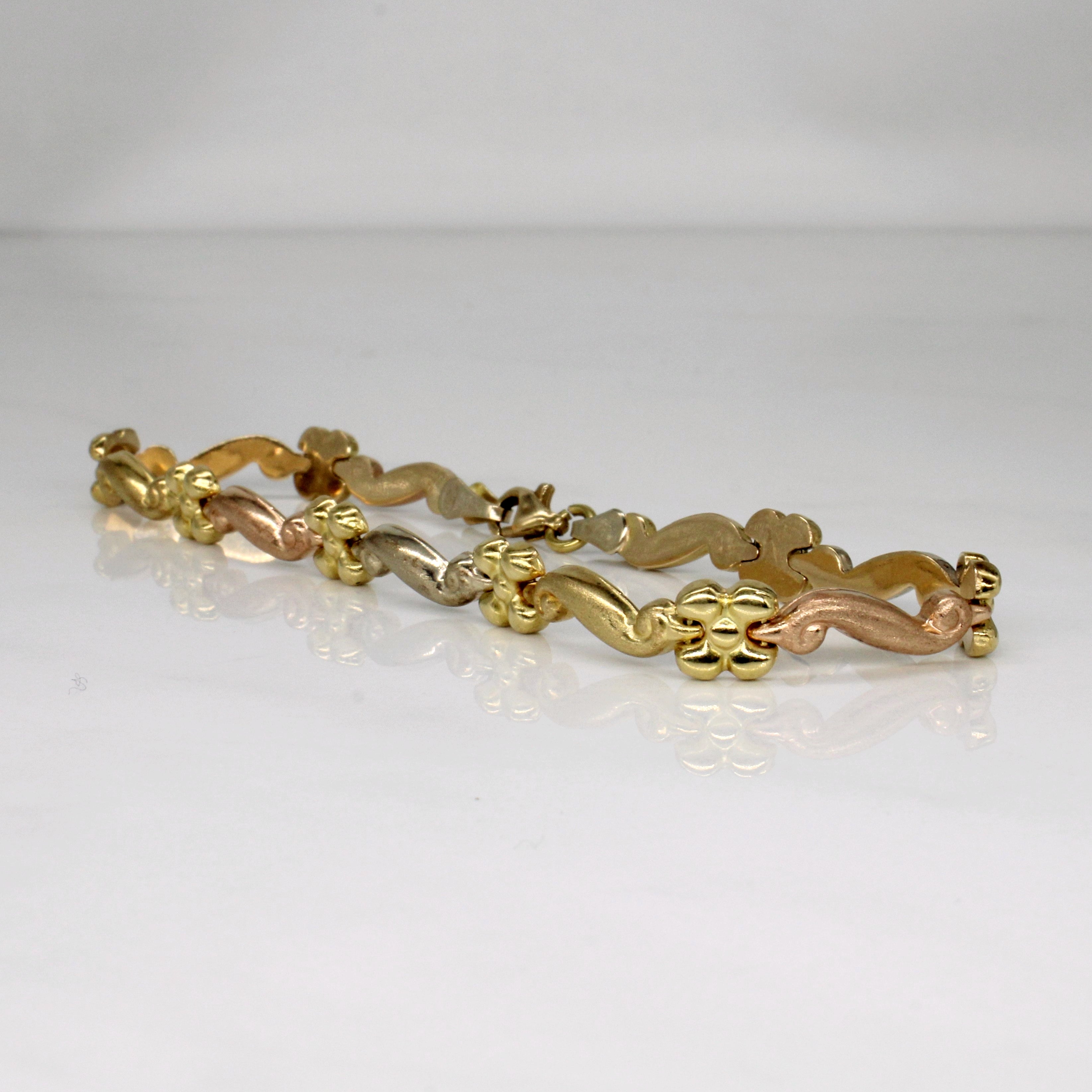 18k Tri Tone Gold Bracelet | 8" |