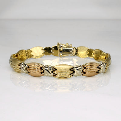14k Tri Tone Gold Bracelet | 7.5