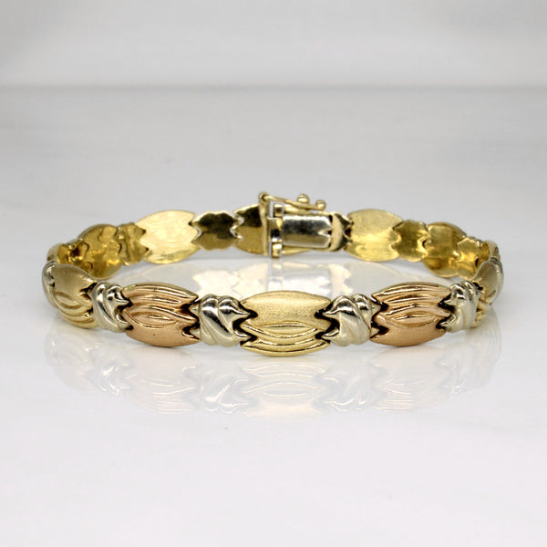 14k Tri Tone Gold Bracelet | 7.5