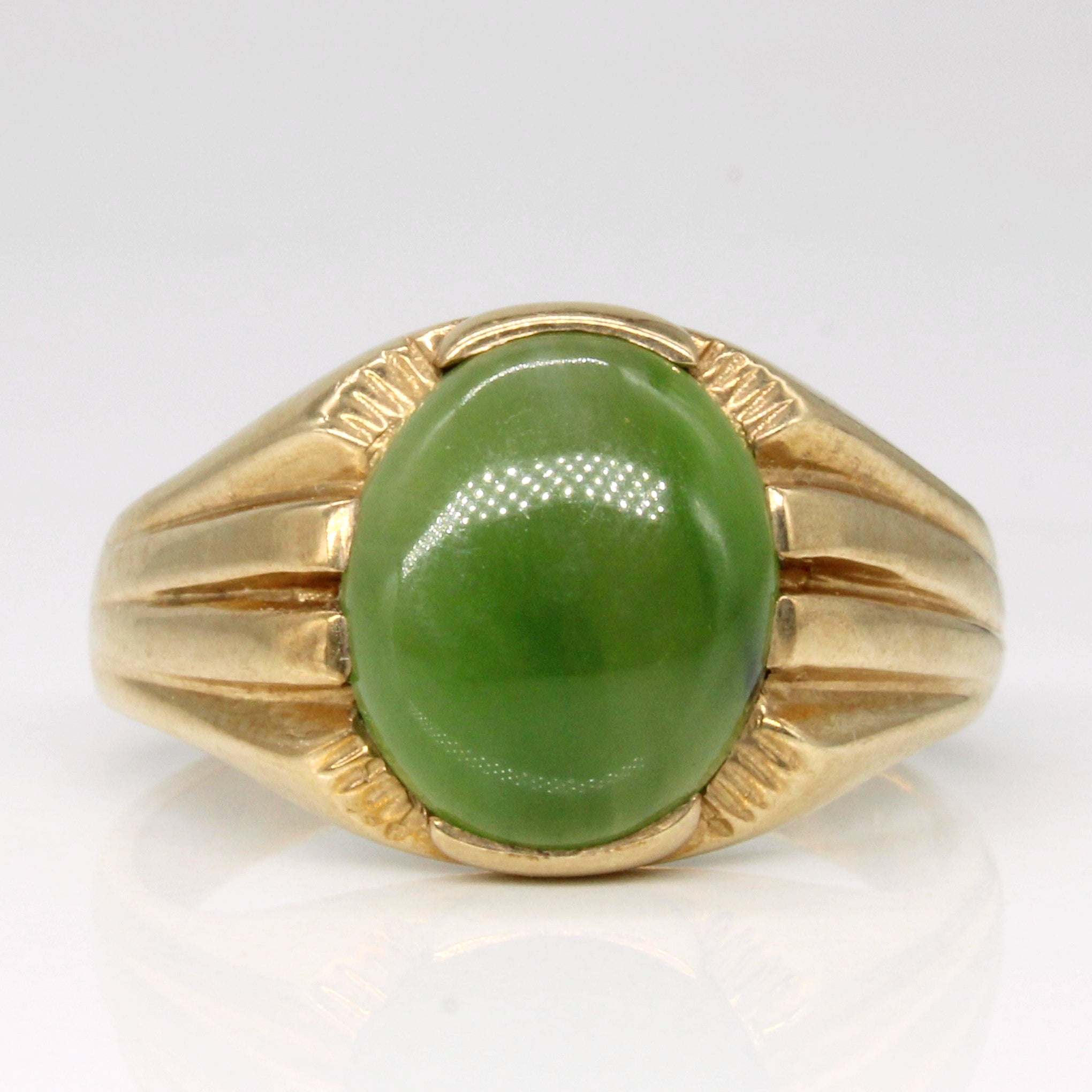 Nephrite Jade Cocktail Ring | 3.45ct | SZ 10 |
