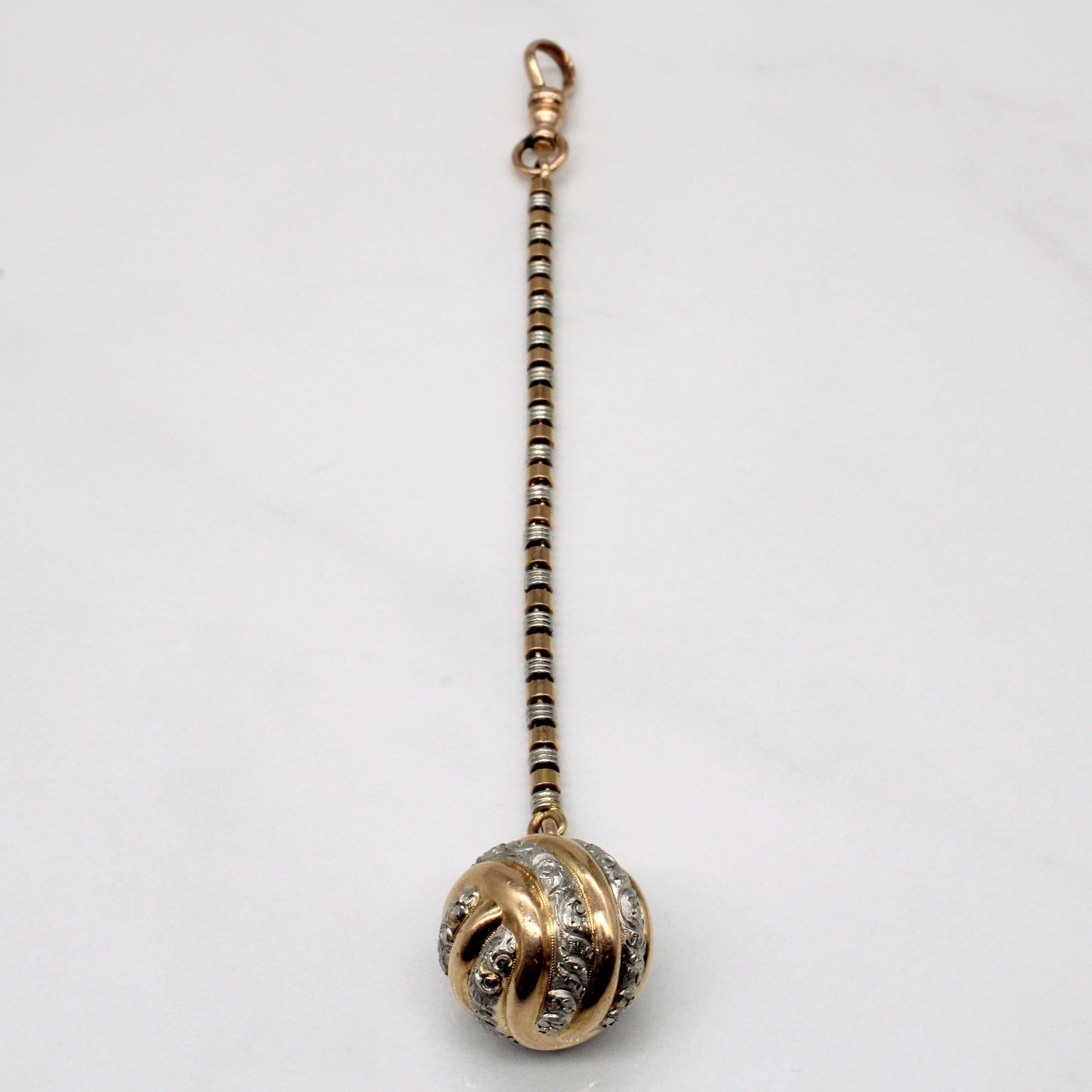 14k Two Tone Gold Sphere Charm