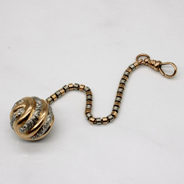 14k Two Tone Gold Sphere Charm