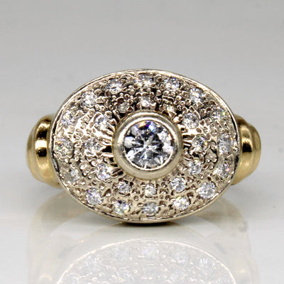 Diamond Halo Cocktail 14k Ring | 0.50ctw | SZ 5.25 |