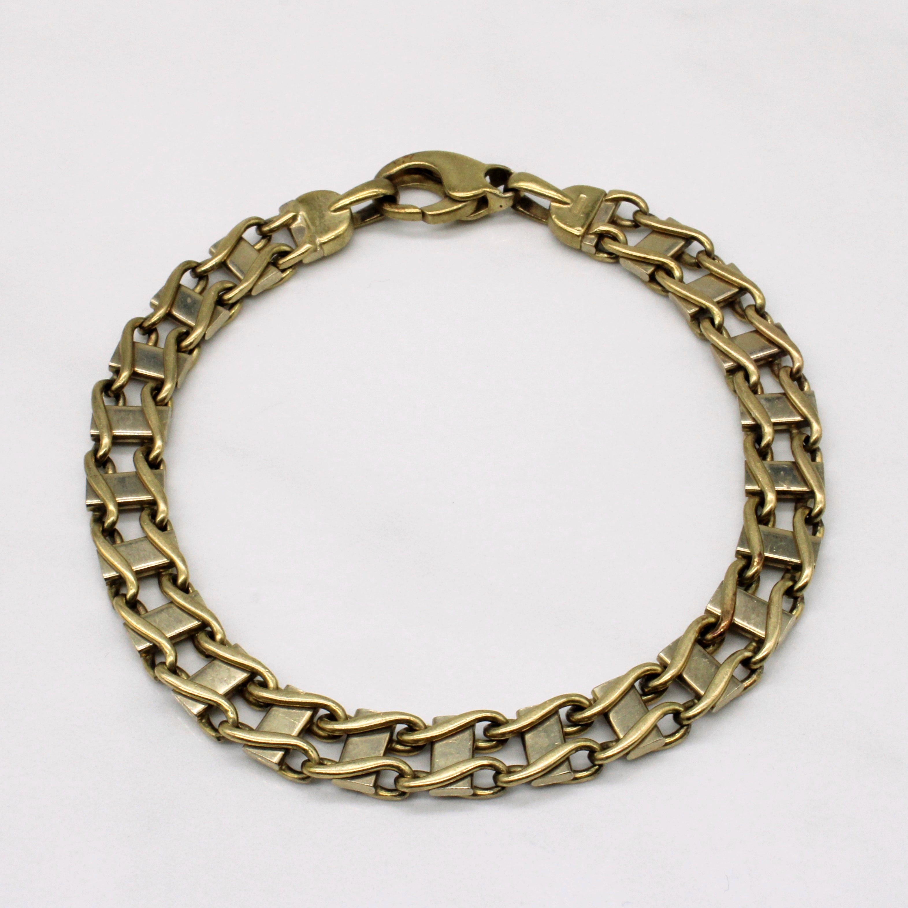 10k Yellow Gold Unique Link Bracelet | 9" |