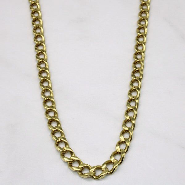 18k Yellow Gold Curb Link Chain | 22