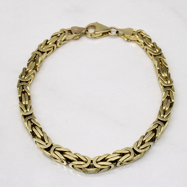 14k Yellow Gold Byzantine Link Bracelet | 8.25