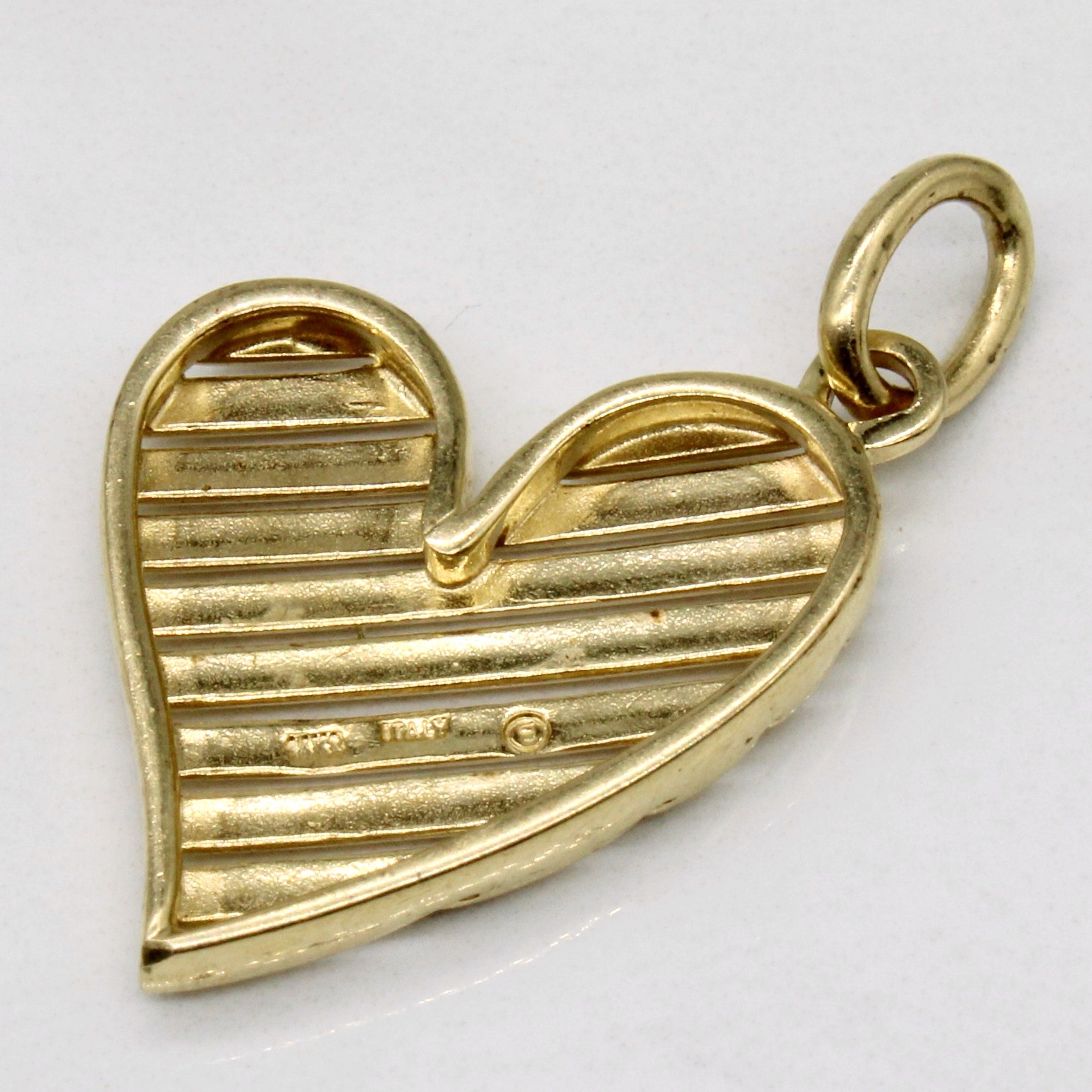 14k Yellow Gold Heart Charm