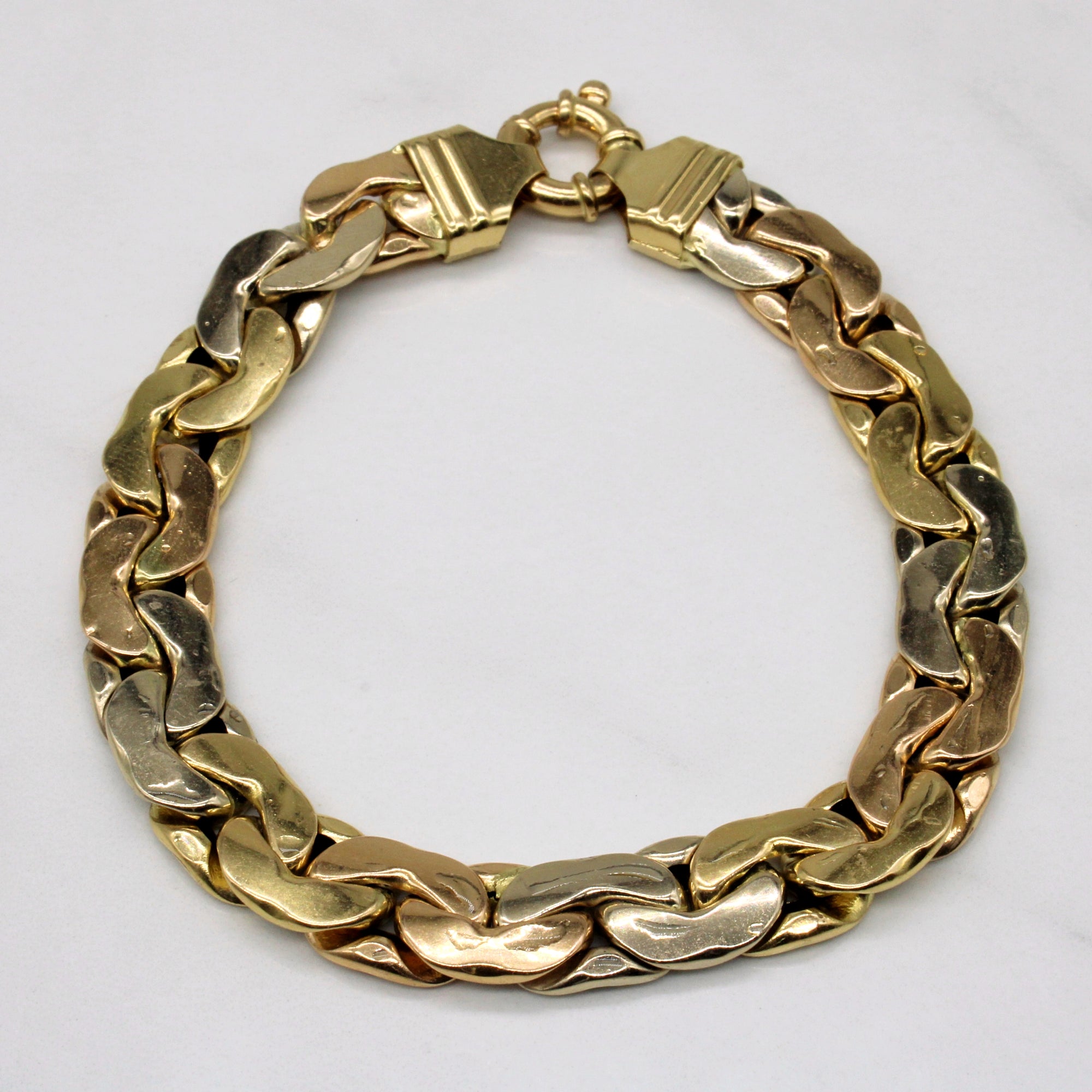 18k Tri Tone Gold Bracelet | 8.5