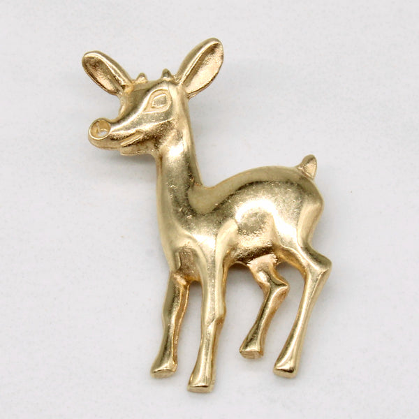 14k Yellow Gold Deer Pendant