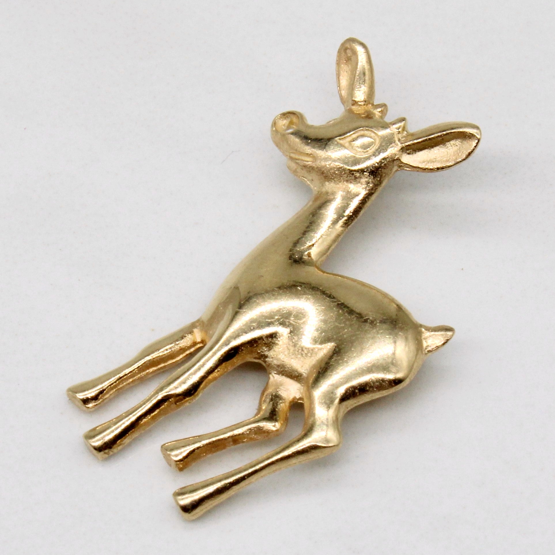 14k Yellow Gold Deer Pendant