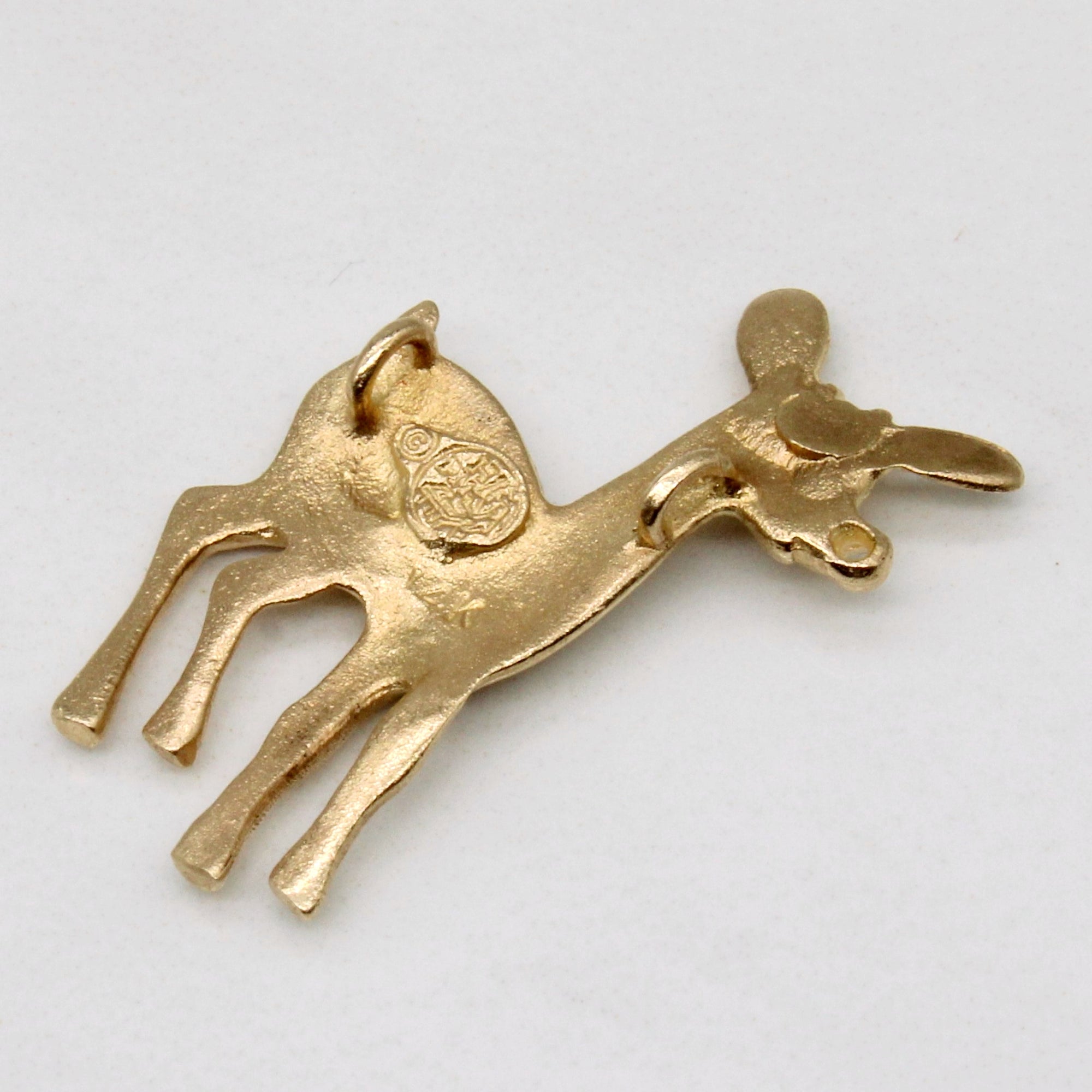 14k Yellow Gold Deer Pendant