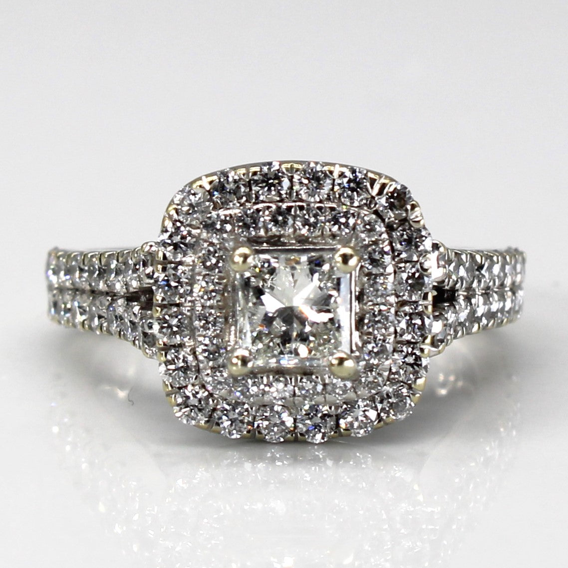 Princess Diamond Halo Engagement Ring | 1.44ctw | SZ 3.25 |