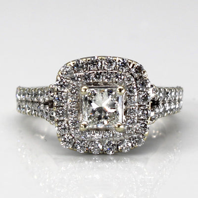 Princess Diamond Halo Engagement Ring | 1.44ctw | SZ 3.25 |
