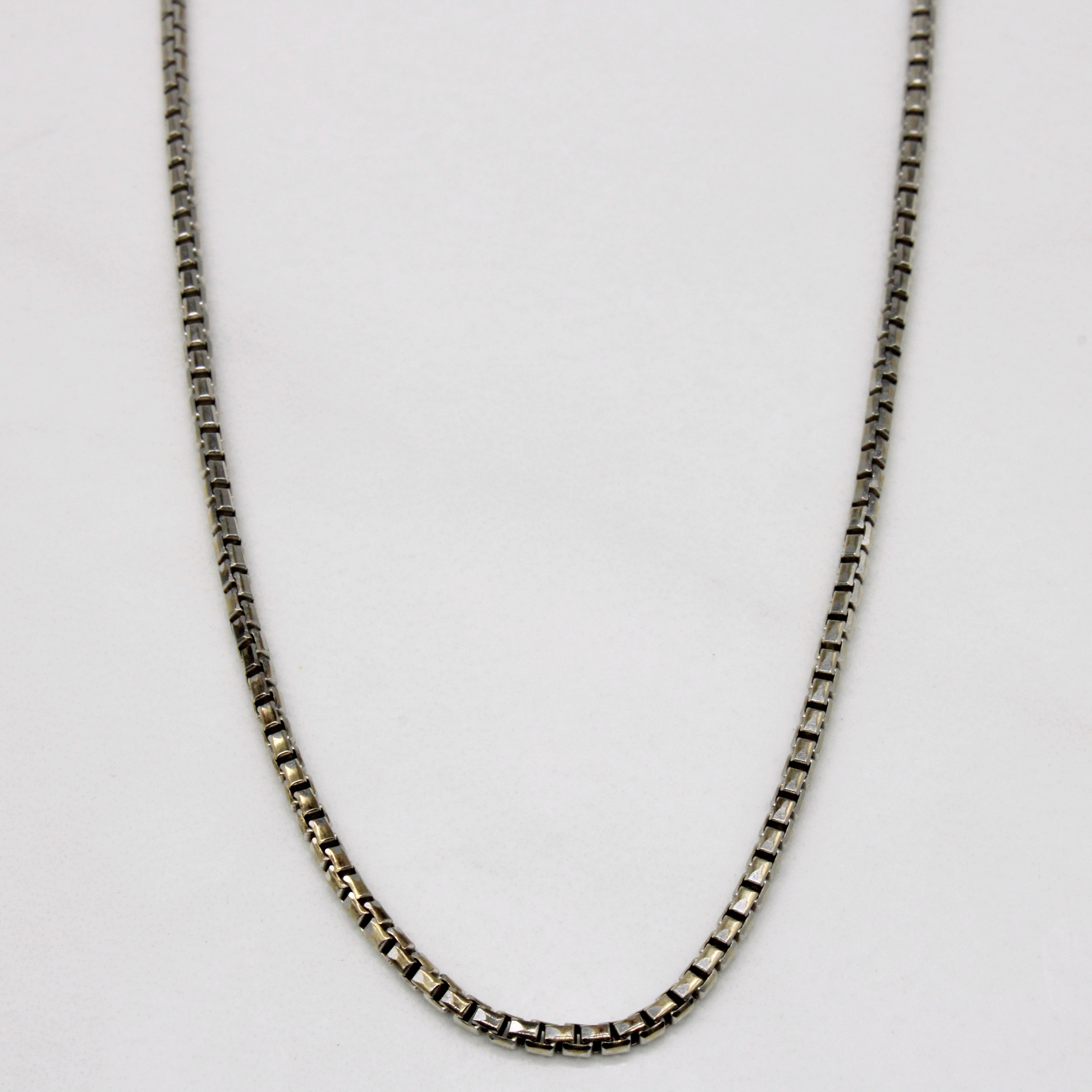 18k White Gold Box Link Chain | 20" |