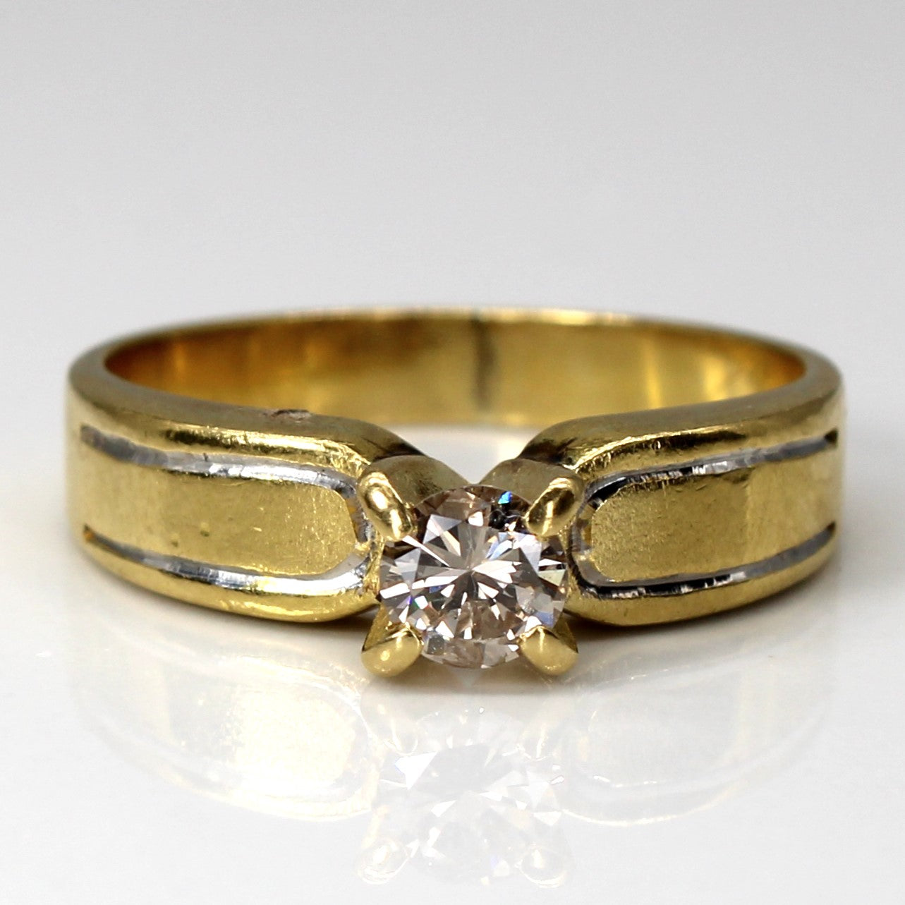 Solitaire Diamond 21k Gold Ring | 0.40ct | SZ 8.75 |