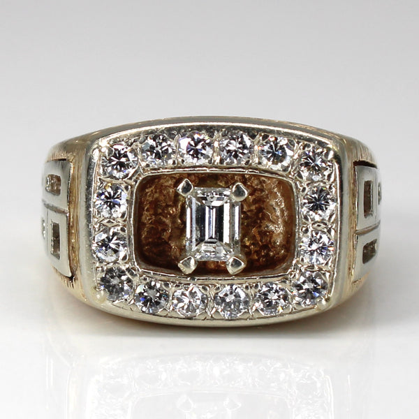 Diamond Solid Gold Textured Ring | 1.15ctw | SZ 10.75 |