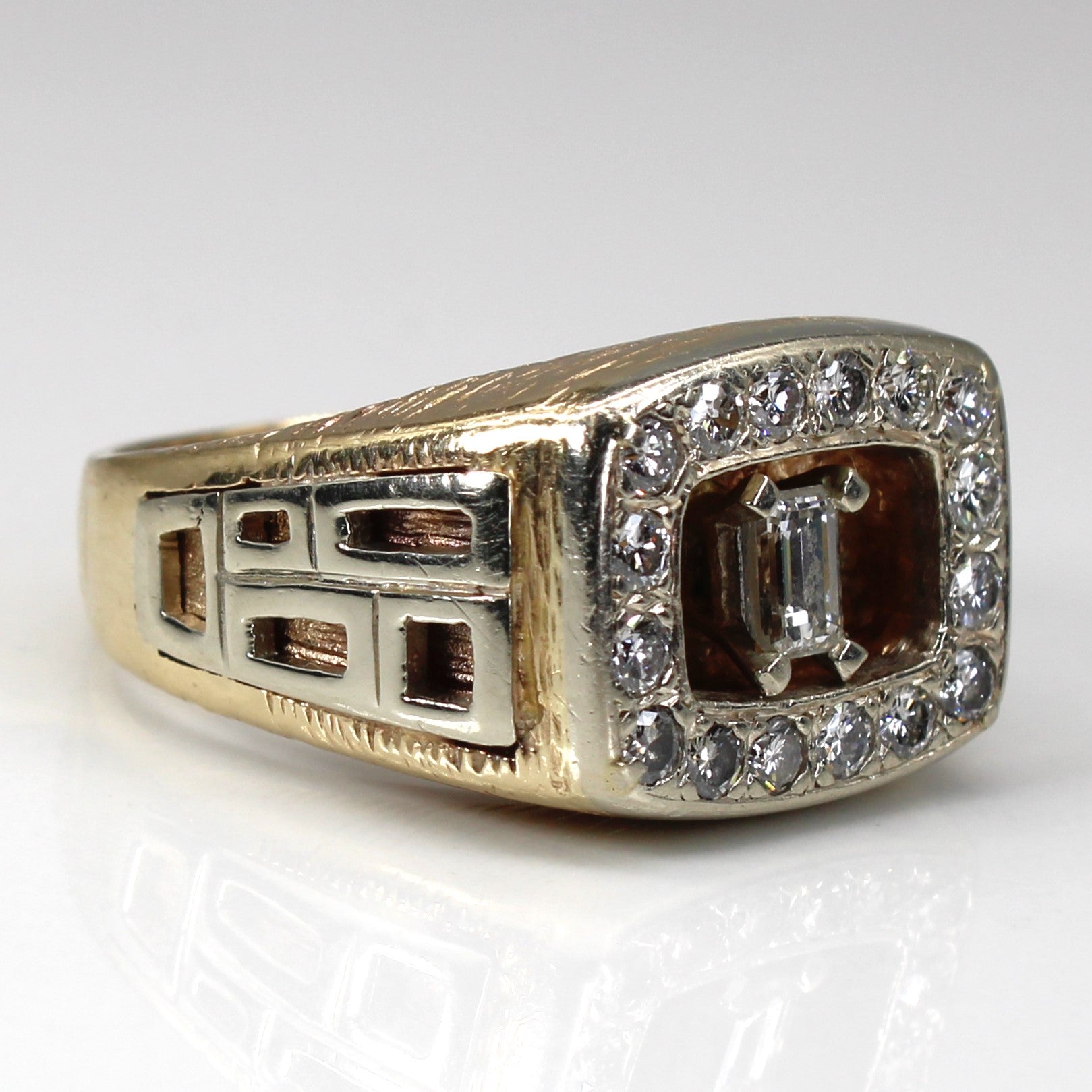 Diamond Solid Gold Textured Ring | 1.15ctw | SZ 10.75 |