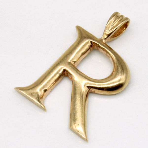 10k Yellow Gold 'R' Initial Charm