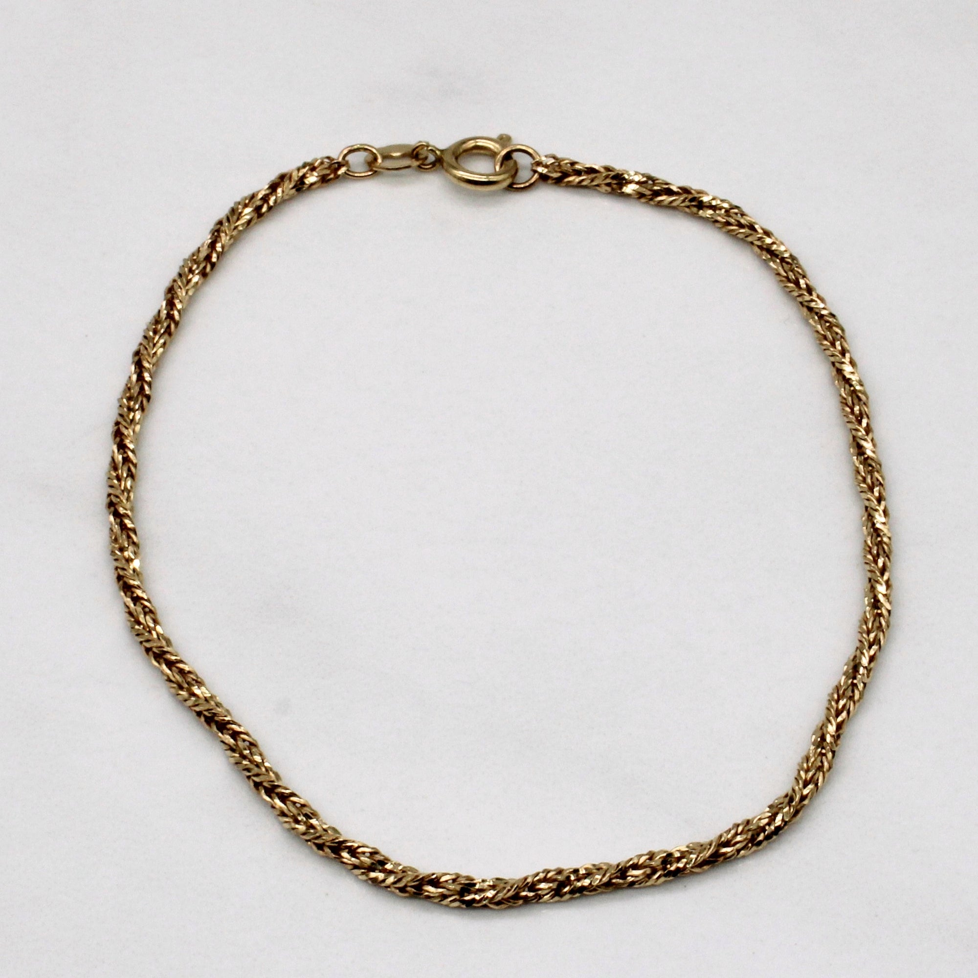 10k Yellow Gold Rope Chain Bracelet | 7.25