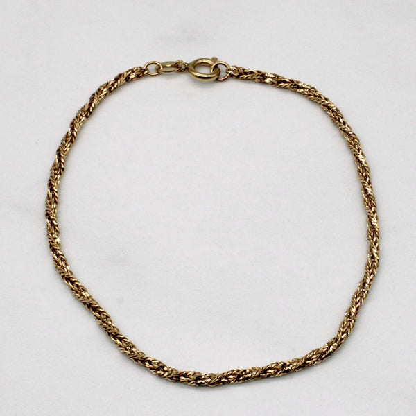 10k Yellow Gold Rope Chain Bracelet | 7.25