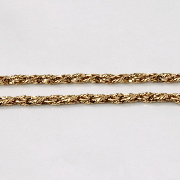 10k Yellow Gold Rope Chain Bracelet | 7.25