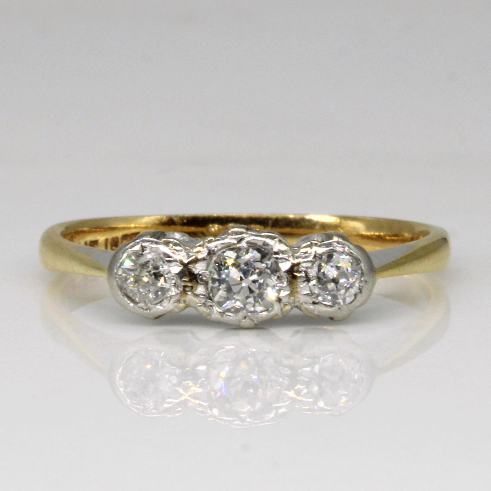Three Stone Diamond Engagement Ring | 0.42ctw | SZ 6.5 |