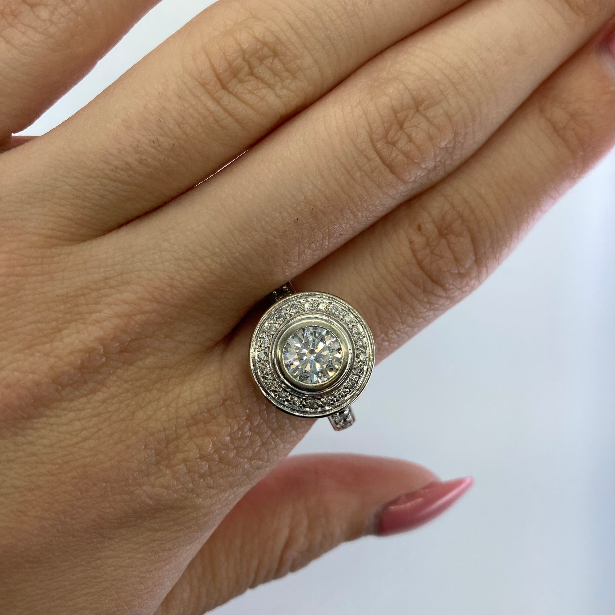 Diamond Halo Engagement Ring | 1.92ctw | SZ 9.25 |