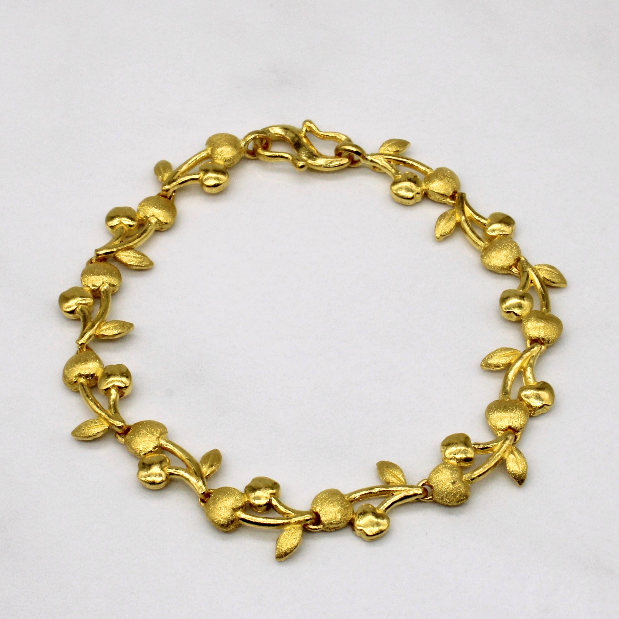 24k Yellow Gold Vine Bracelet | 7
