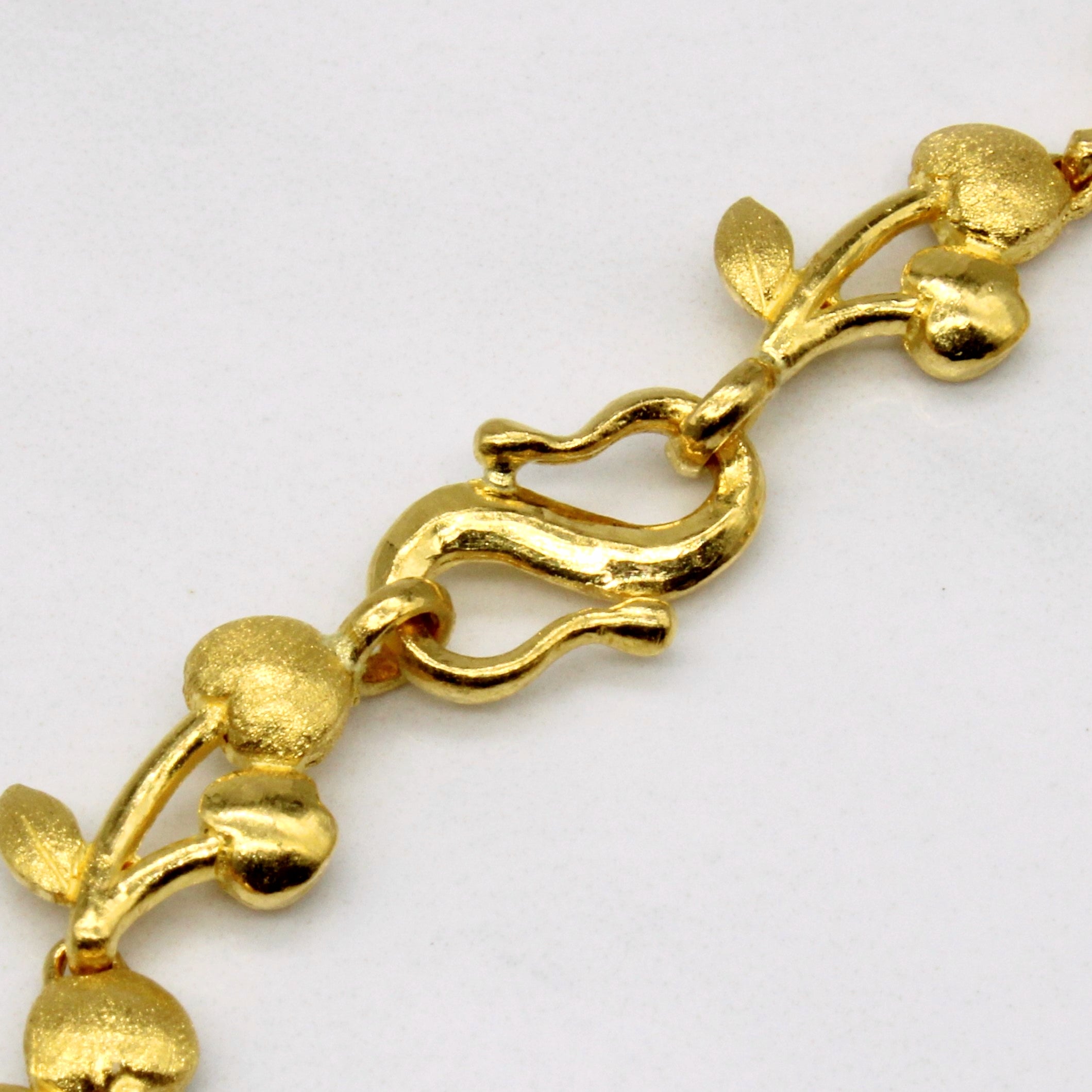 Bracelet en or jaune 24 carats à motif de vigne | 18 cm | 