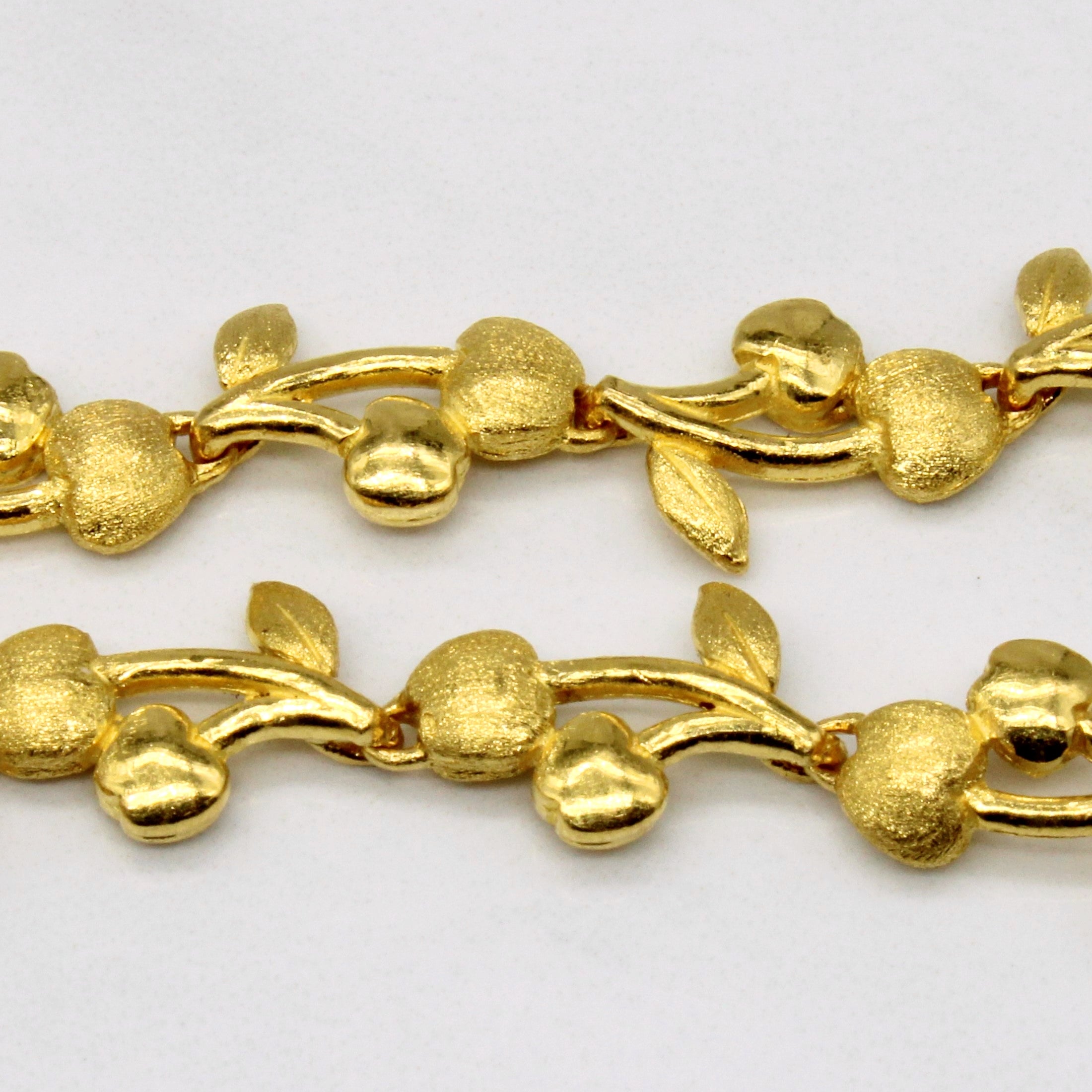 Bracelet en or jaune 24 carats à motif de vigne | 18 cm | 