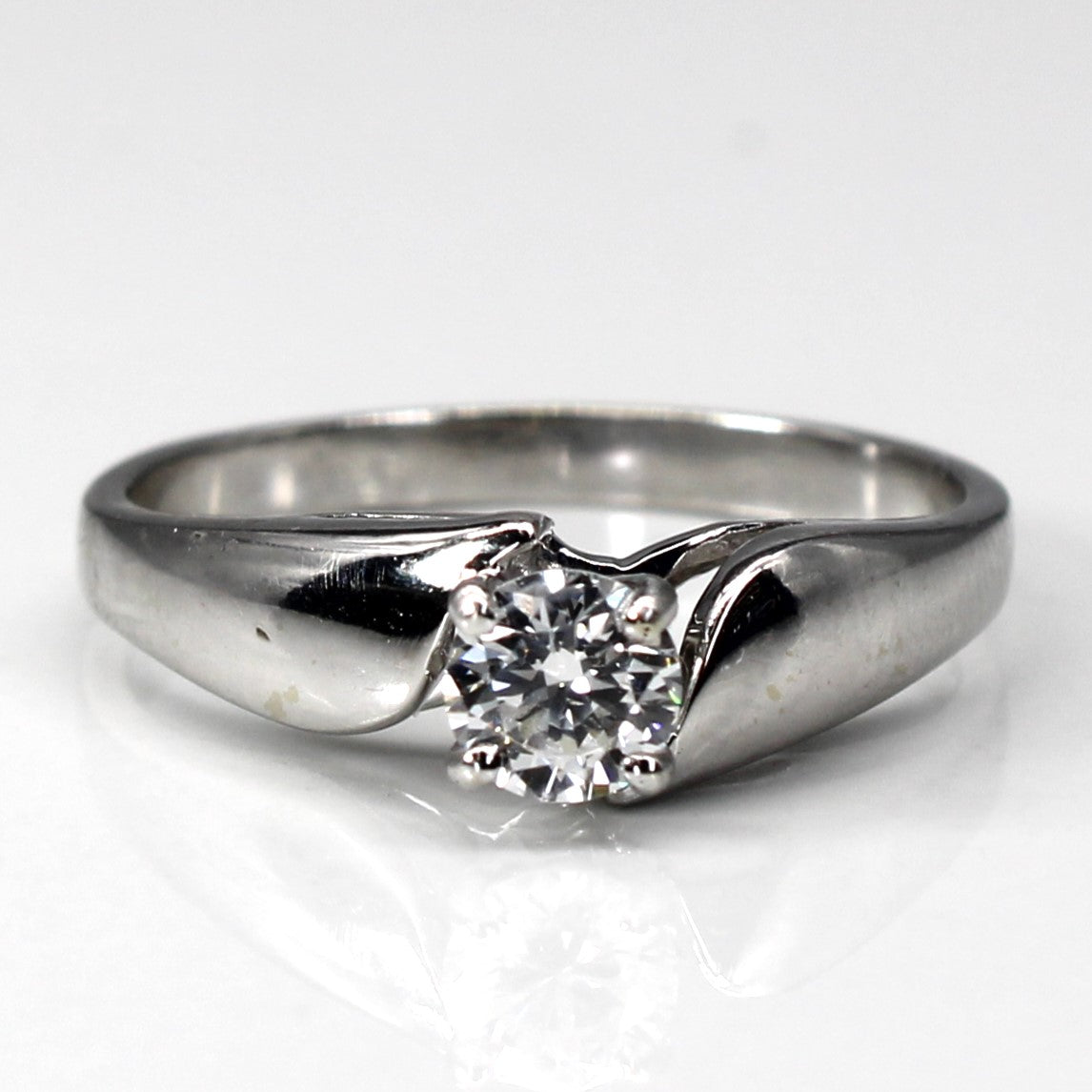 Solitaire Diamond White Gold Ring | 0.27ct | SZ 7 |