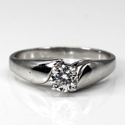 Solitaire Diamond White Gold Ring | 0.27ct | SZ 7 |