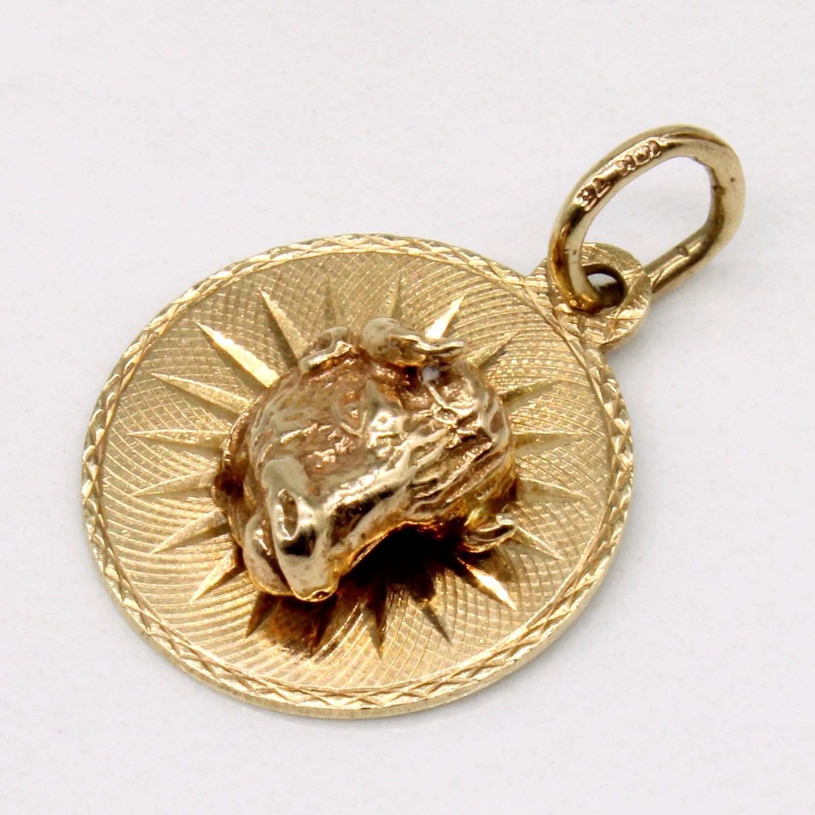 10k Yellow Gold Bull Portrait Charm