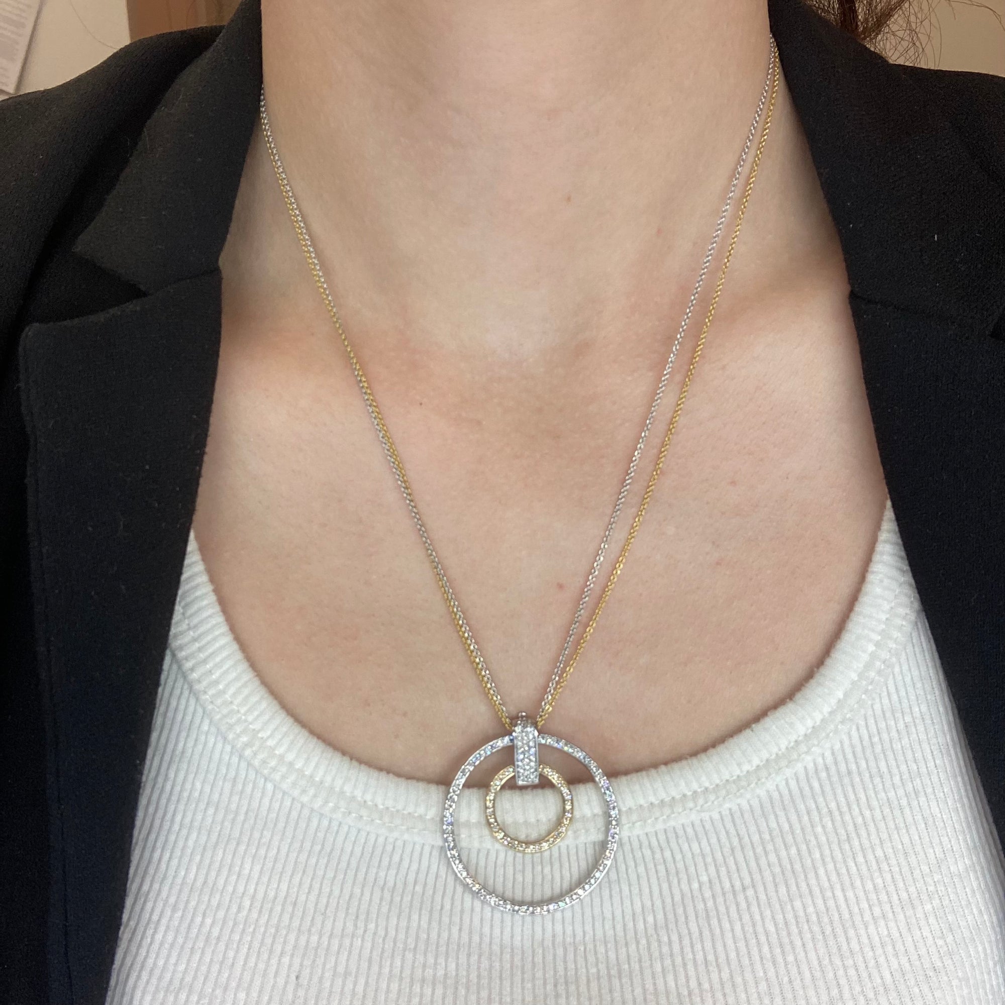 Effy' Two Toned Diamond Necklace | 0.65ctw | 18